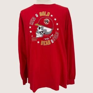 San Francisco 49ers Red Gold Long Sleeve T Shirt Mens 3XL NFL Graphic Tee
